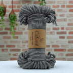 Cafune Macrame Touw 5mm -Bundel-Grijs voor plantenhangers, sleutelhangers en wankleden