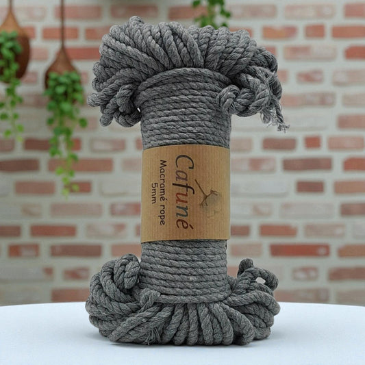 Macrame Touw 5mm -Bundel-Grijs