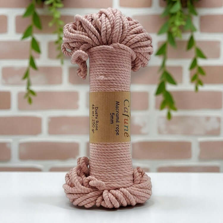 Cafune Macrame Touw 5mm -Bundel-Oranje voor plantenhangers, sleutelhangers en wankleden