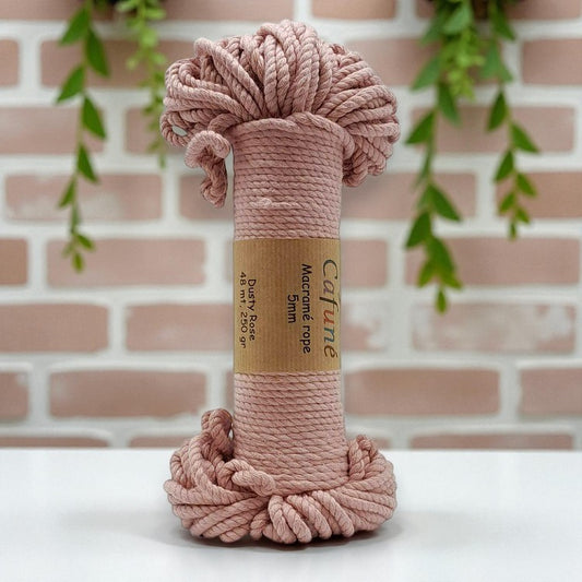 Macrame Touw 5mm -Bundel-Oud Roze