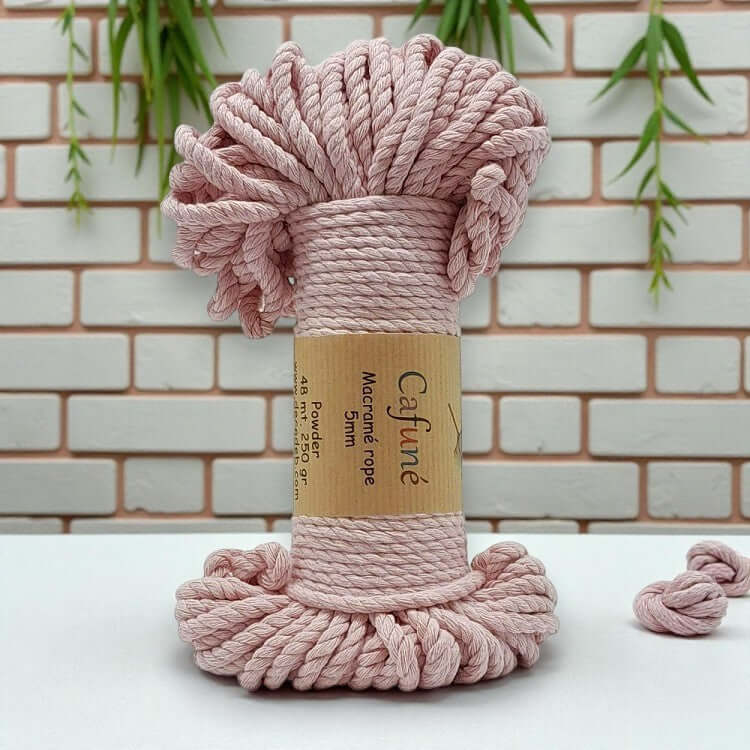 Cafune Macrame Touw 5mm -Bundel-Poeder