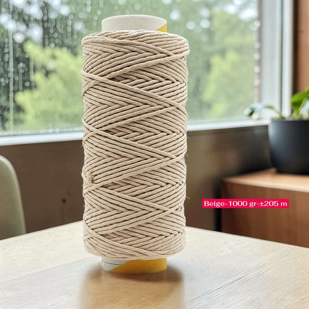 Macramé Garen XXL 5 mm – Enkelstrengs 1 kg | Cafuné