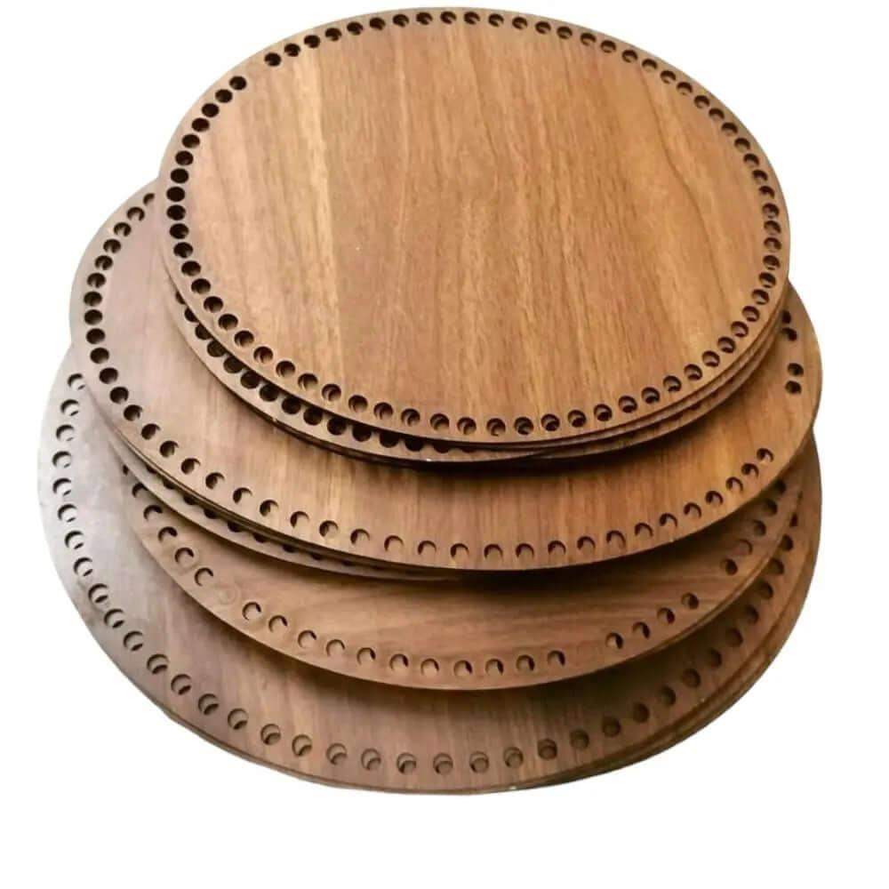 Houten Bodem-Rond-Bruin-15cm diameter - Hobbygaren