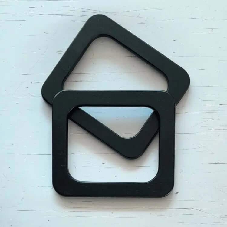 Houten Tashengsels- Vierkant-Zwart - Hobbygaren