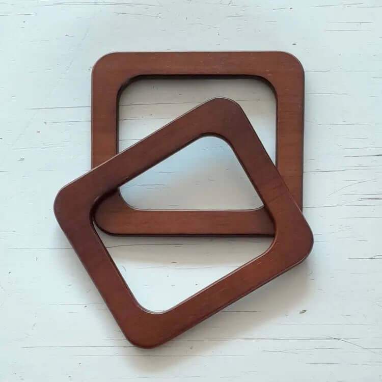 Houten Tashengsels- Vierkant-Bruin - Hobbygaren