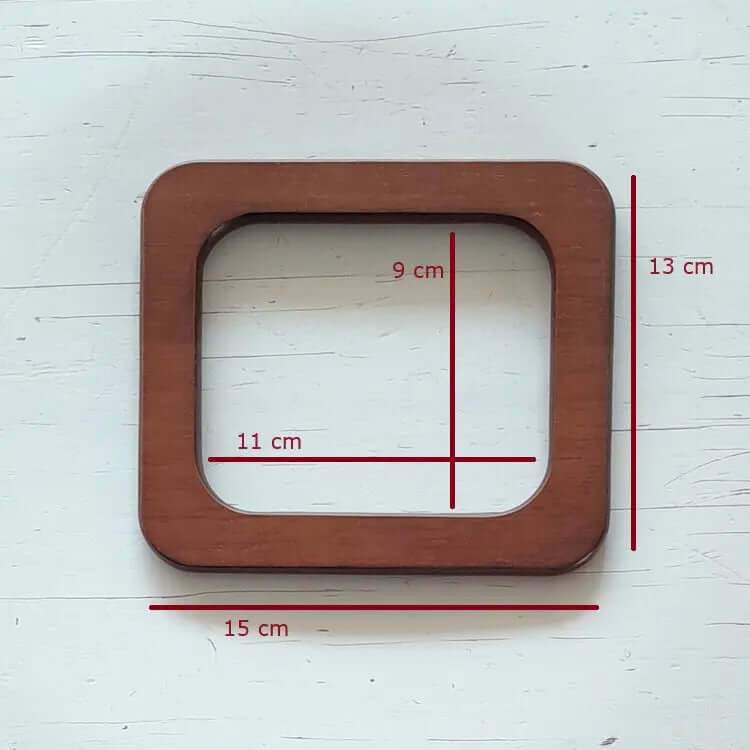 Houten Tashengsels- Vierkant-Bruin - Hobbygaren