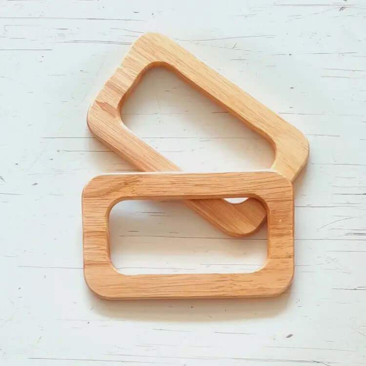 Houten Tashengsels- Rechthoek-Naturel - Hobbygaren