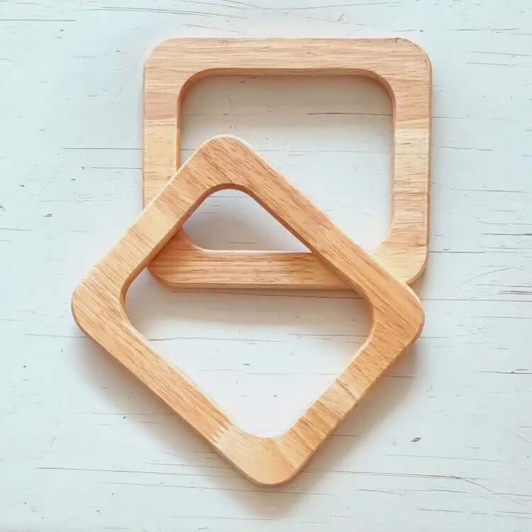 Houten Tashengsels- Vierkant-Naturel - Hobbygaren